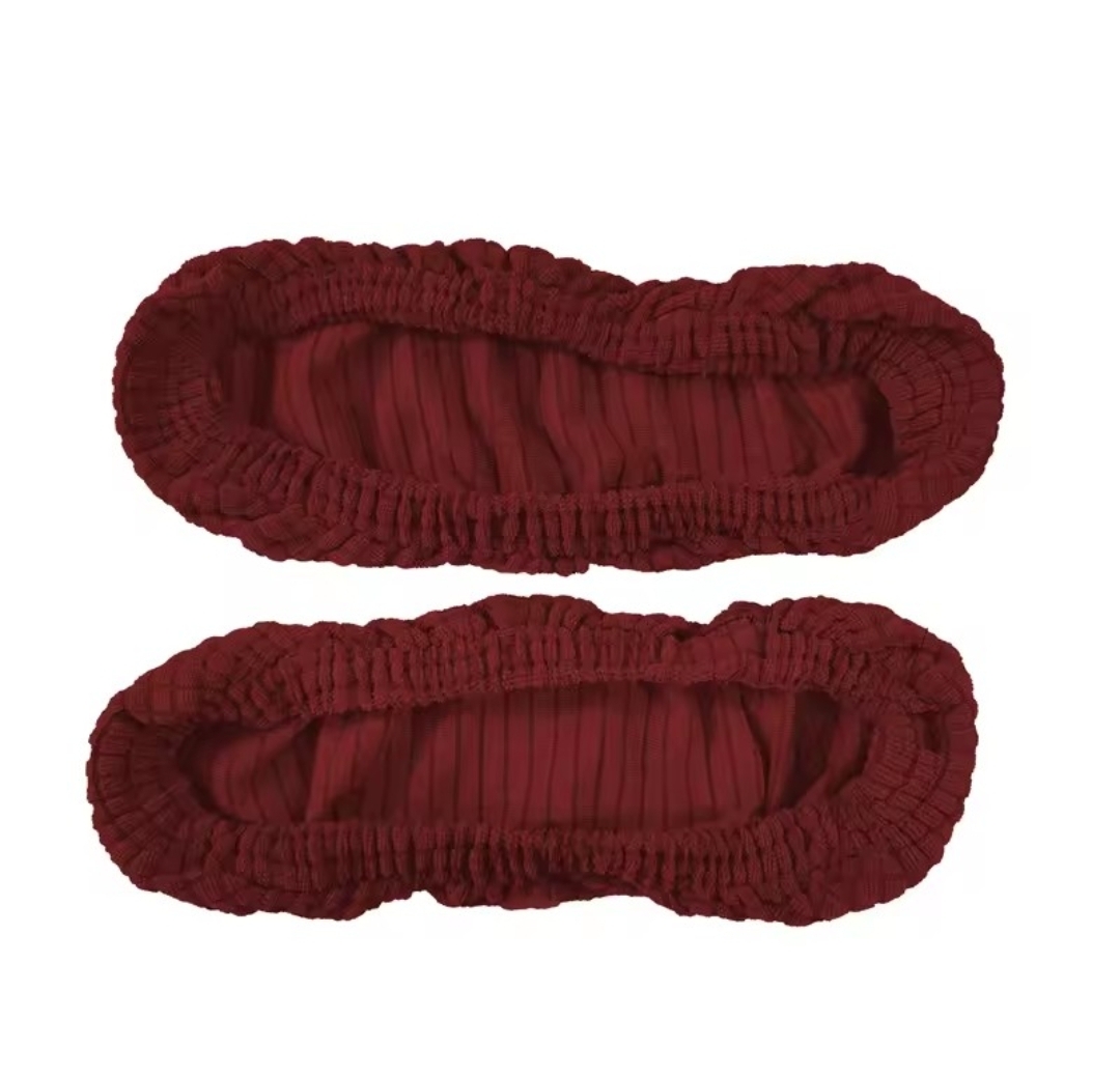 Pair of WheelchairAbility arm sleeves in deep red stretch fabric